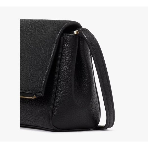 New Kate Spade Leila Mini Zip Crossbody Pebble Leather Black - Picture 5 of 6